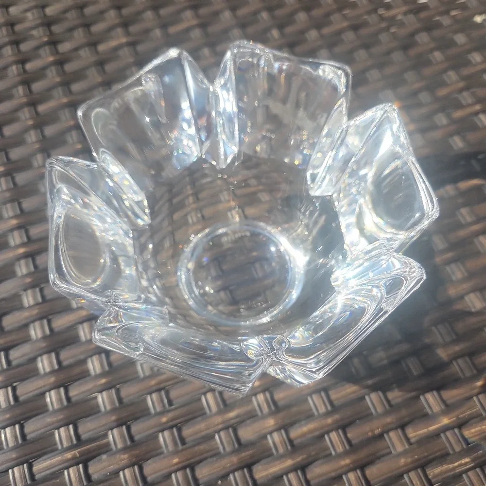 ORREFORS SWEDEN CORONA CRYSTAL GLASS BOWL LARS HELLSTEN SIGNED  6